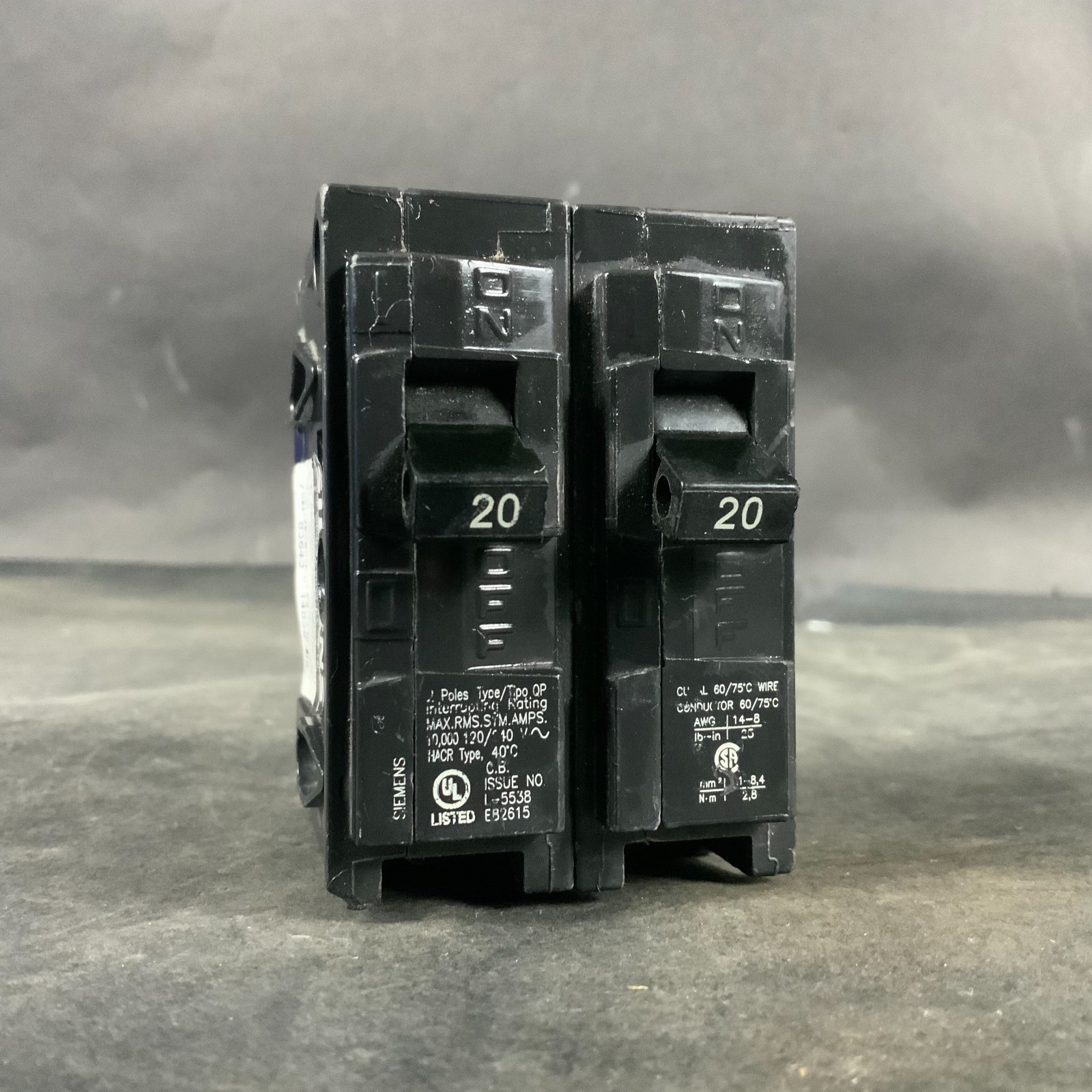 Used SIEMENS L-5538 20AMP CIRCUIT BREAKER ($15 OBO)
