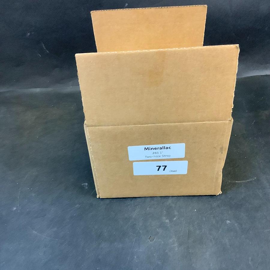 Used MINERALLAC 260 1” TWO-HOLE STRAP - BOX OF 77 ($18 OBO)
