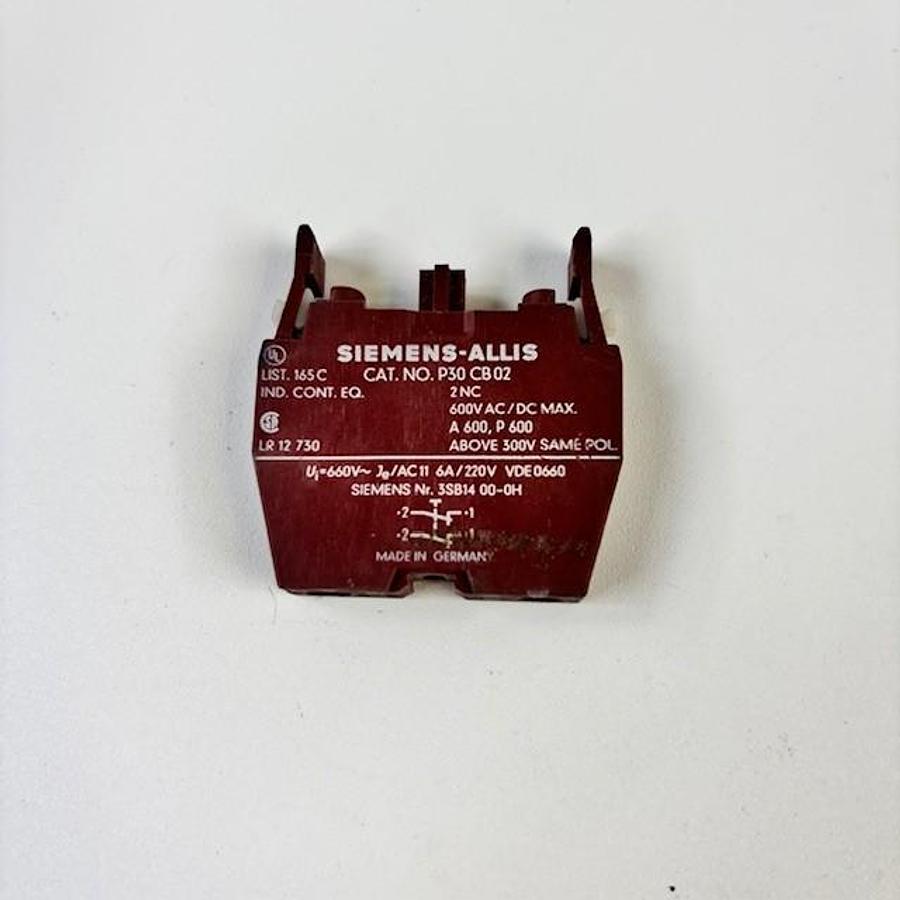 Used SIEMENS-ALLIS P30CB02 CONTACT BLOCK