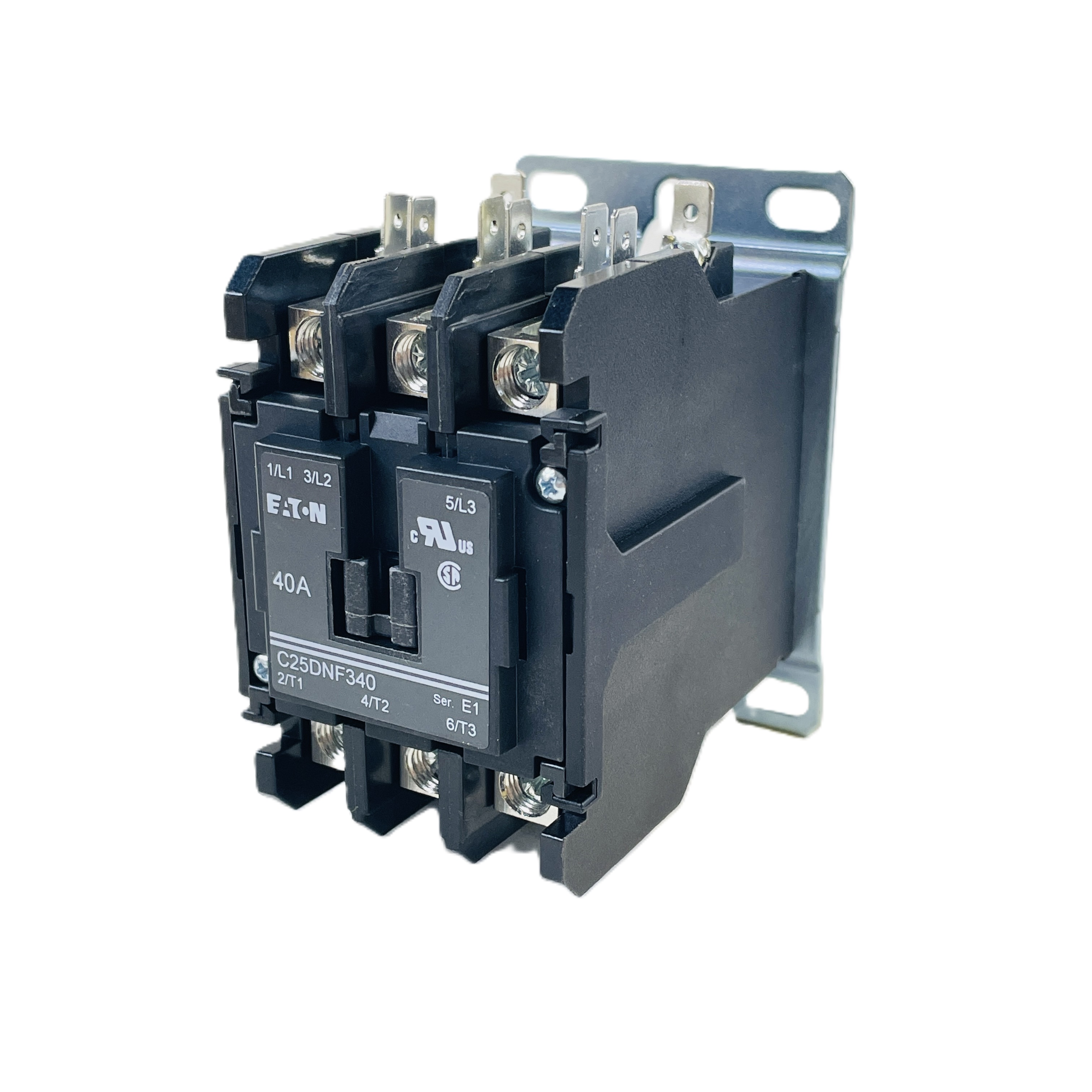 Refurbished EATON C25DNF340T DEFINITE PURPOSE CONTACTOR 3 POLE 40A 24VAC COIL OPEN TYPE