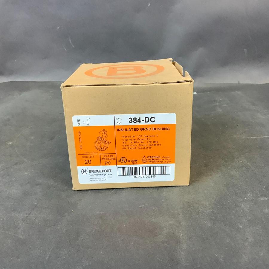 BRIDGEPORT 384-DC 1-1/4" INSULATED GROUND BUSHING - BOX OF 20 ($50 OBO)