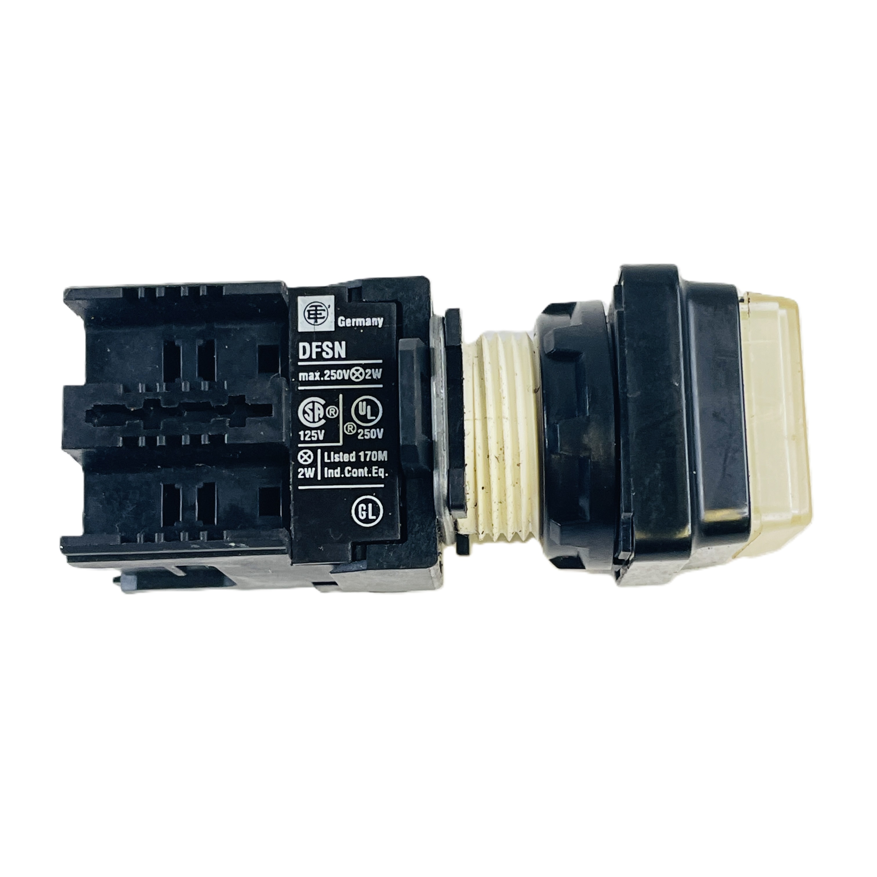 Refurbished TELEMECANIQUE SQUARE D DFSN 026484 SQUARE WHITE INDICATING LIGHT 250V 2W 22MM