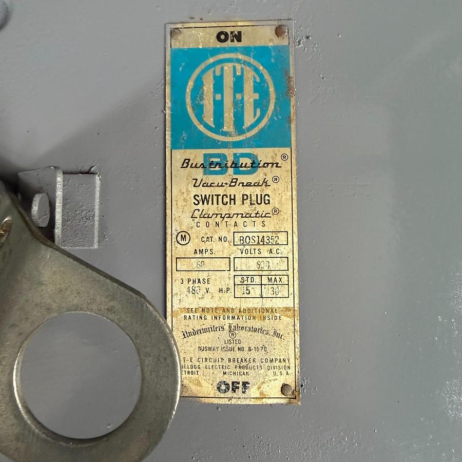 Used ITE BOS14352 SWITCH PLUG