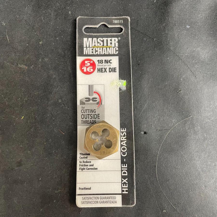MASTER MECHANIC 788515 5/16 18 NC - HEX DIE