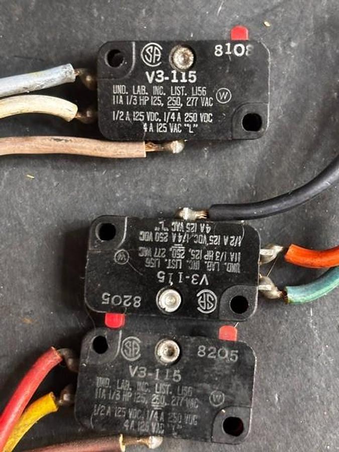 Used HONEYWELL V3-115 LIMIT SWITCH - GROUP OF 3 ($9 OBO)