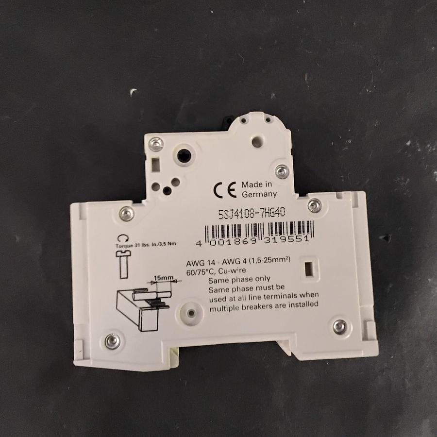 Used SIEMENS 5SJ4108-7HG40 CIRCUIT BREAKER 8A ($17 OBO)