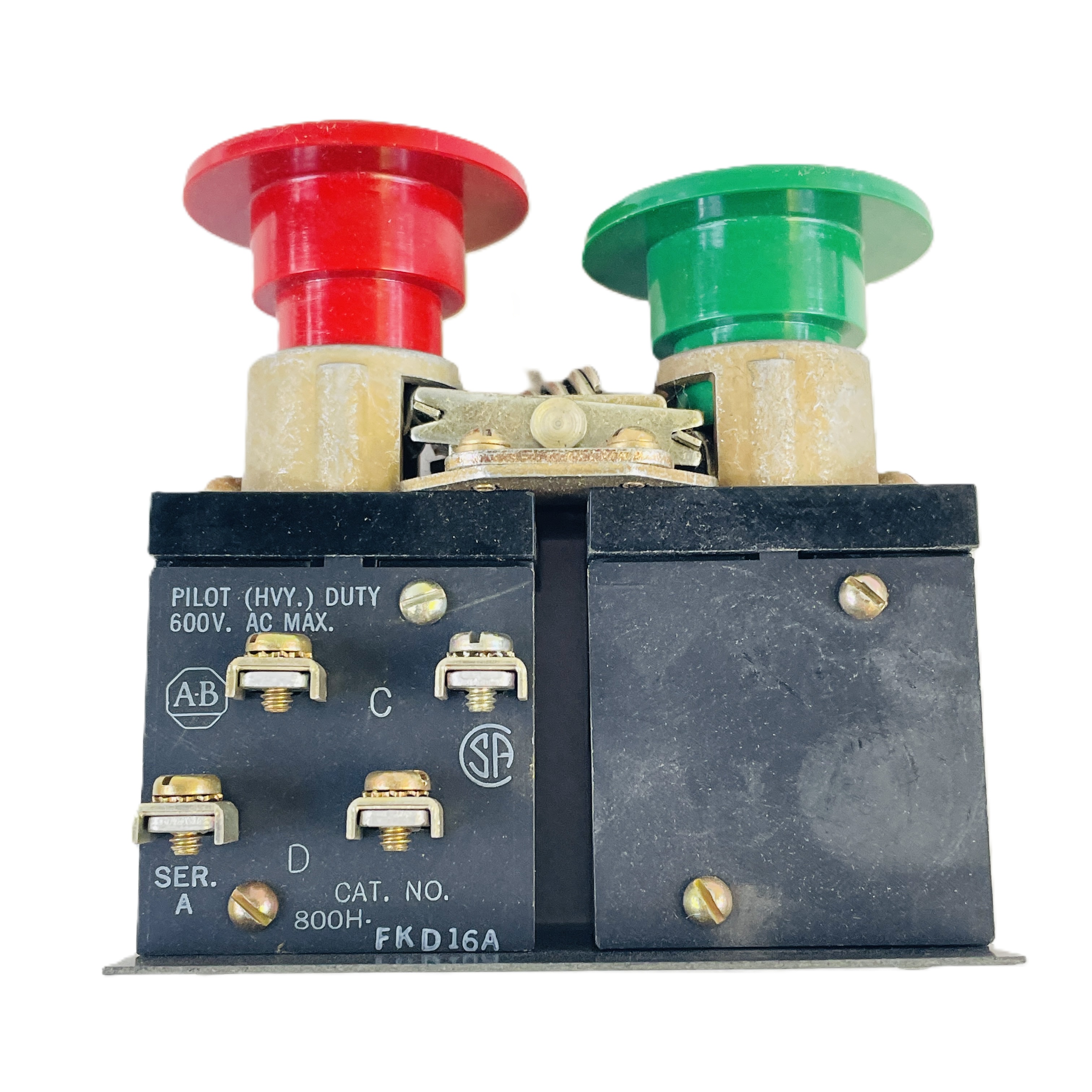 Refurbished ALLEN BRADLEY 800H-FKD16A DUAL PUSHBUTTON SWITCH HEAVY DUTY 600V AC MAX