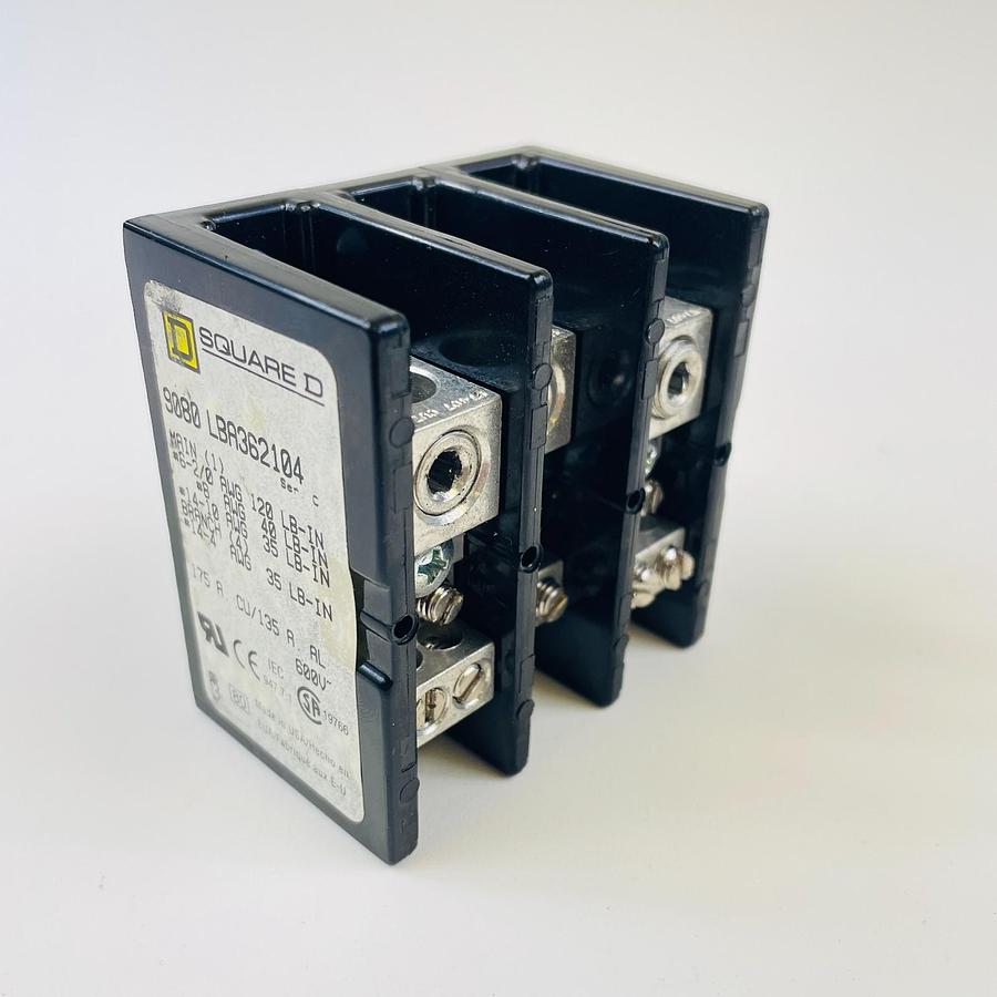 Used SQUARE D 9080 LBA362104 SERIES C POWER DISTRIBUTION BLOCK INDUSTRIAL CONTROL