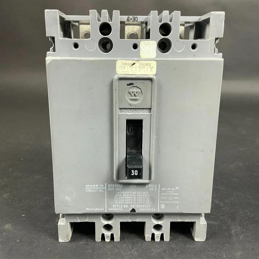 Used WESTINGHOUSE HFB3030 CIRCUIT BREAKER ($22.50 OBO)