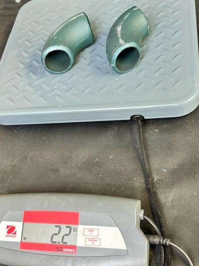 Used WELDBEND 90-DEGREE GREEN ELBOW PIPES - GROUP OF 2