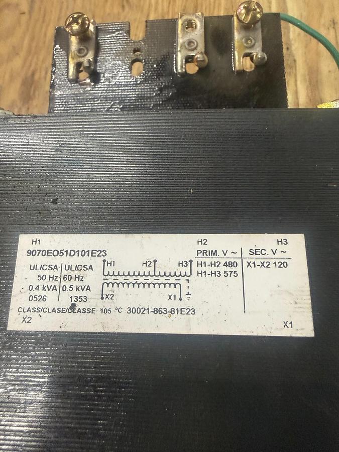 Used SQUARE D 9070EO510D101E23 TRANSFORMER