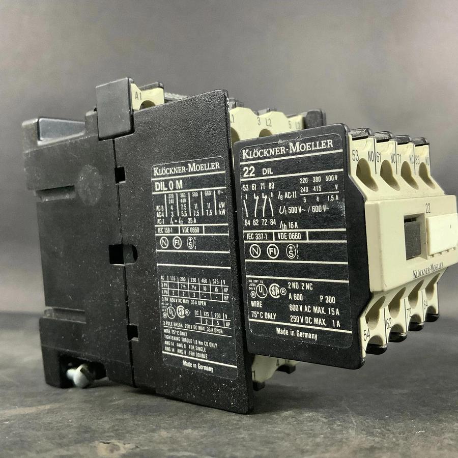Used KLOCKNER MOELLER DIL0M CONTACTOR W/ 22DIL AUX ($30 OBO)