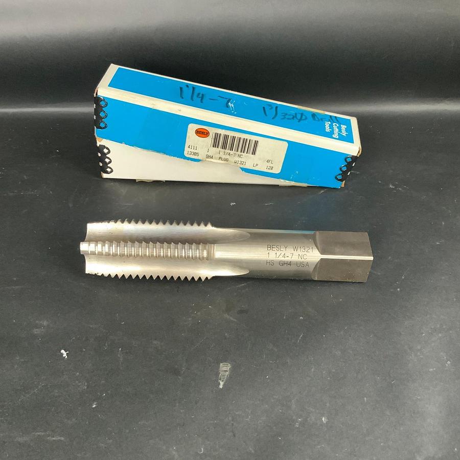 BESLY 4111 1-1/4-7 W1321 13385 NC 4-FLUTE GH4 PLUG HAND TAP ($40 OBO)