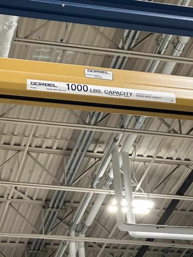 Used Bridge Crane-Gorbel 1/2TON CAP - 28'-4"L x 12'-2"W x 13'-7 1/2"H(Ready to Ship!)