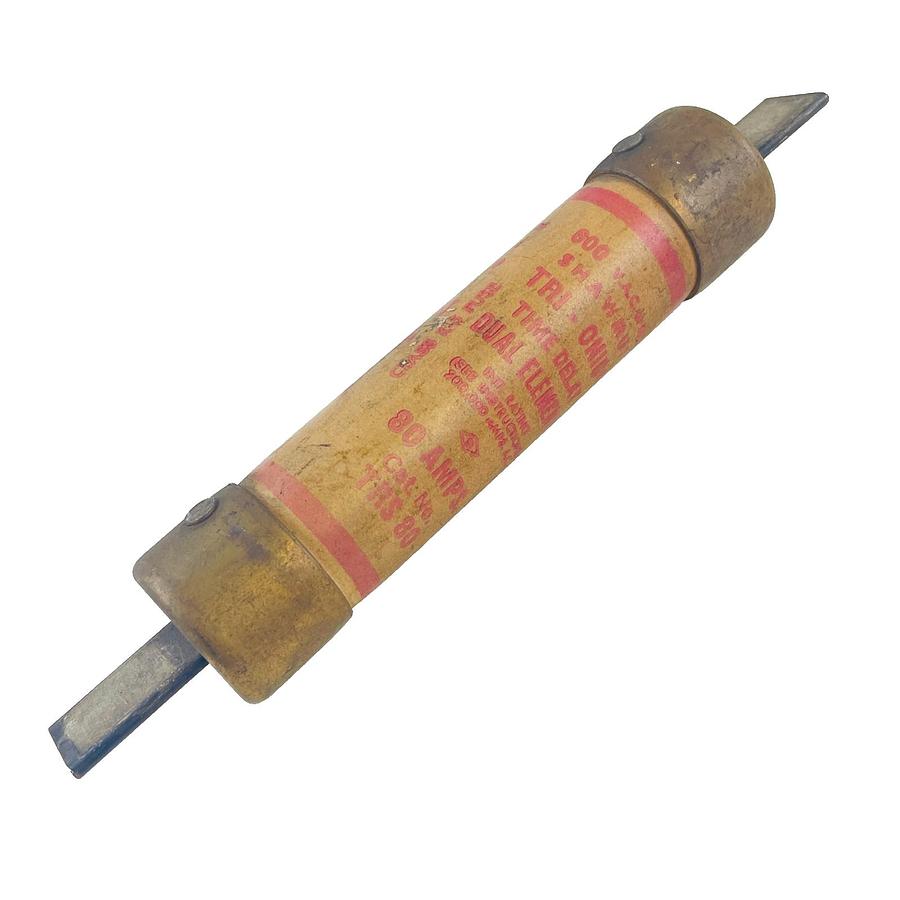 Used SHAWMUT TRS80 TRI-ONIC TIME DELAY FUSE 80A 600 VAC DUAL ELEMENT RK5