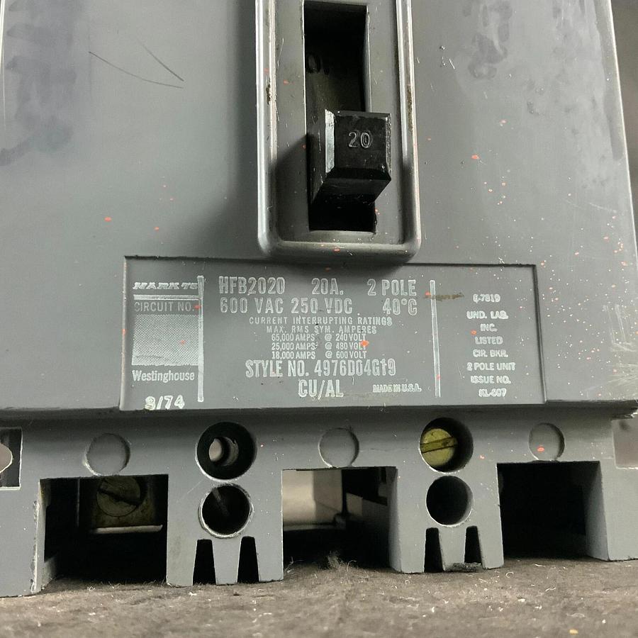Used WESTINGHOUSE HFB2020 CIRCUIT BREAKER ($30 OBO)