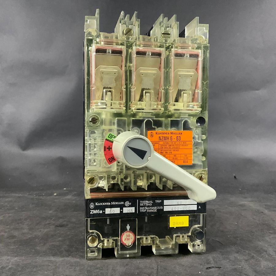 Used KLOCKNER MOELLER NZMH6-63/ZM6A-60-NA CIRCUIT BREAKER ($345 OBO)