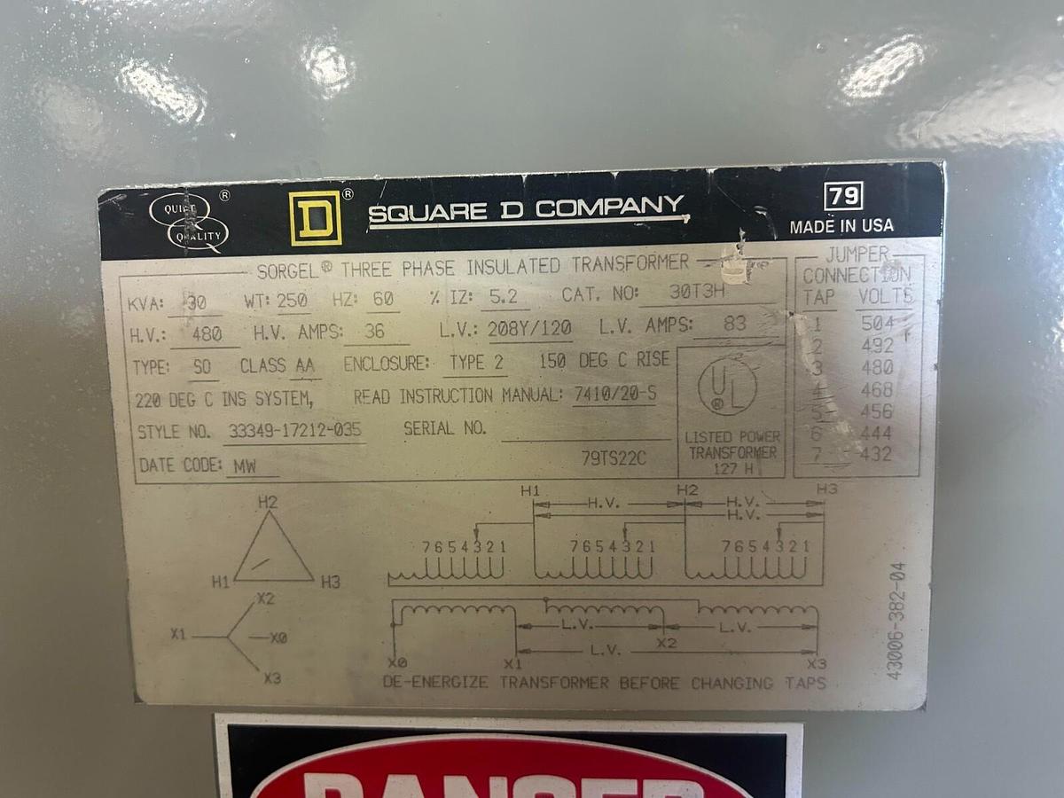 Used Square D 30kVA SORGEL 3 PHASE Transformer ($999.99 OBO!!!)