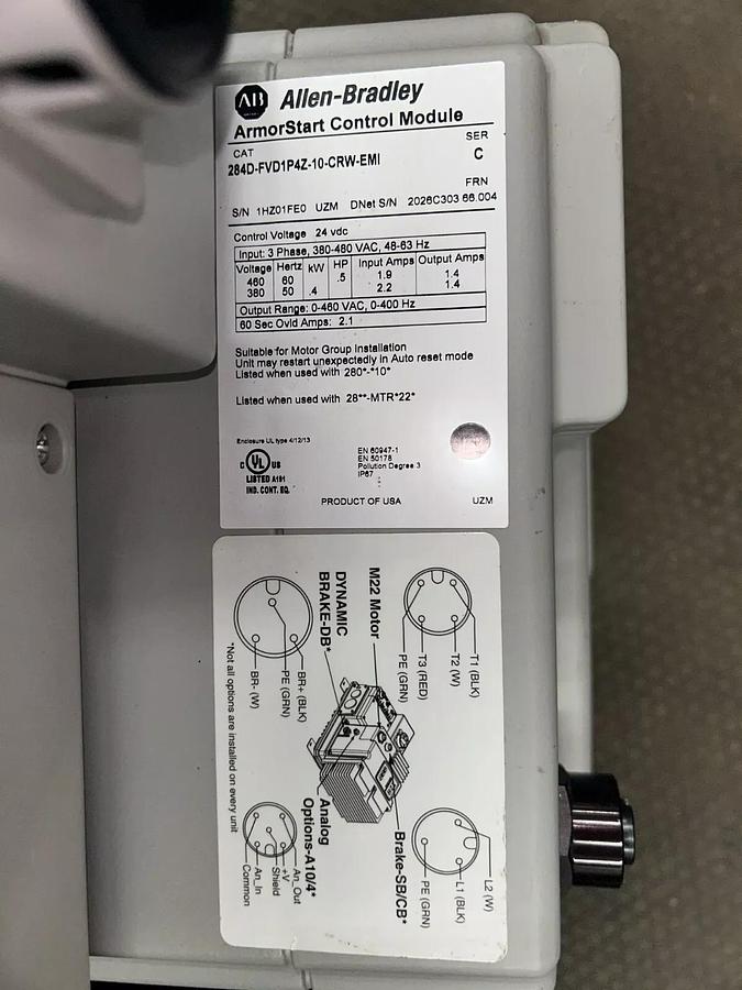 Used Allen Bradley - 240D-FVD1P4Z-10-CRW-EMI Armor Start Control Modules ($400 EACH!)