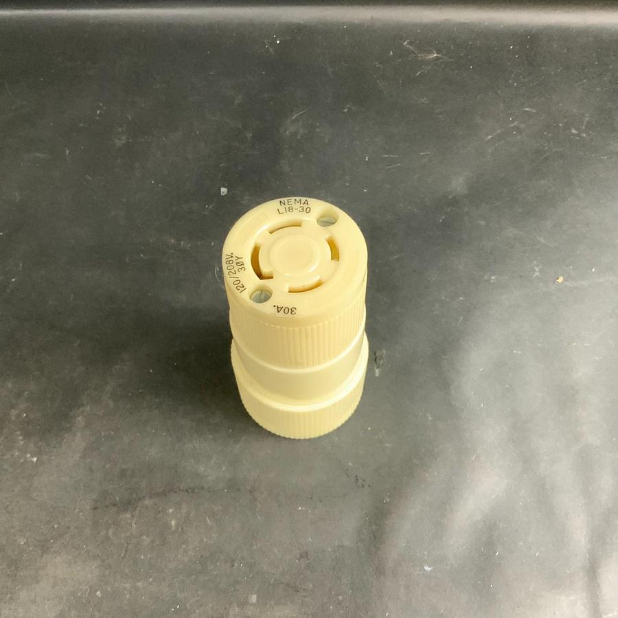 Used BRYANT NEMA L18-30R 30A 120/208V 3-PHASE WYE LOCKING CONNECTOR