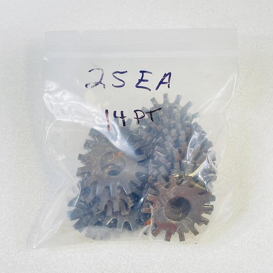 Used LOT OF 25 14-POINT STEEL SPROCKET CUTTER BLADES / GEAR WHEELS