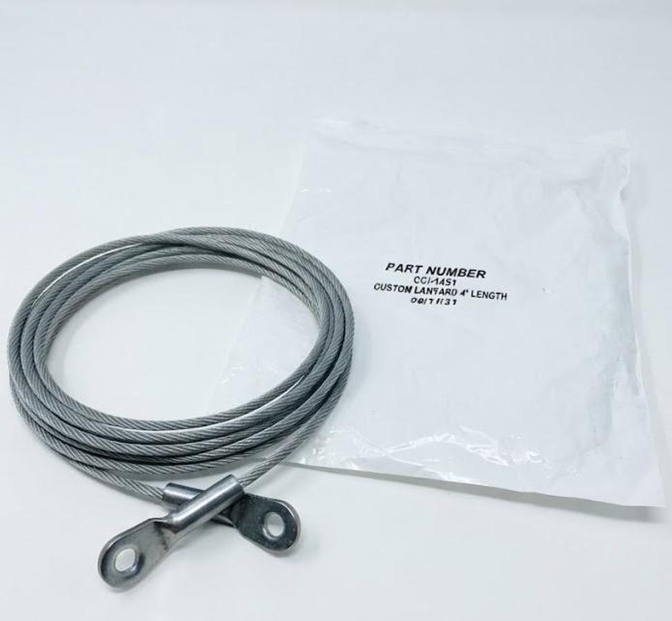CCI-1451 CUSTOM WIRE ROPE LANYARD 4 FT LENGTH EYELET TERMINALS | NEW | EXCLUSIVE