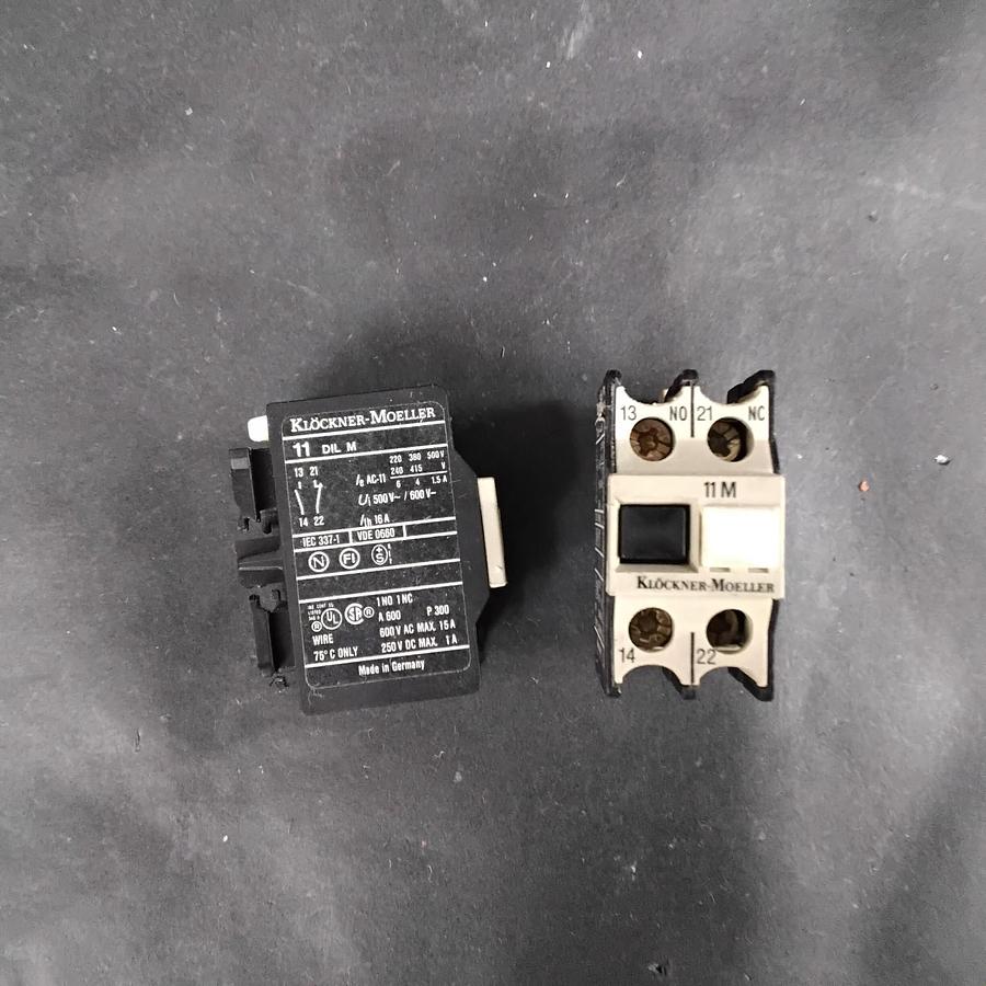 Used KLOCKNER MOELLER 11DILM AUXILIARY CONTACT BLOCKS ($7/EACH OBO)