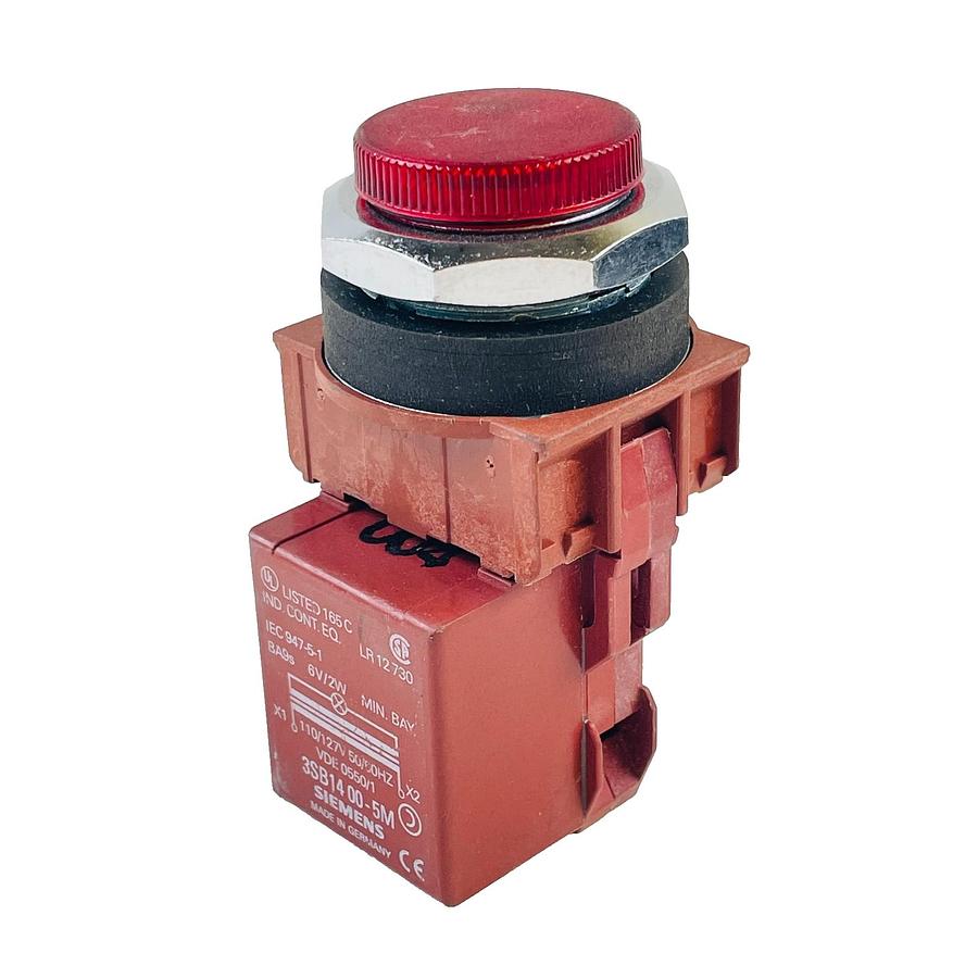 Used SIEMENS 3SB1400-5M 22MM PILOT LIGHT RED INDICATING LIGHT 110V 127V TRANSFORMER
