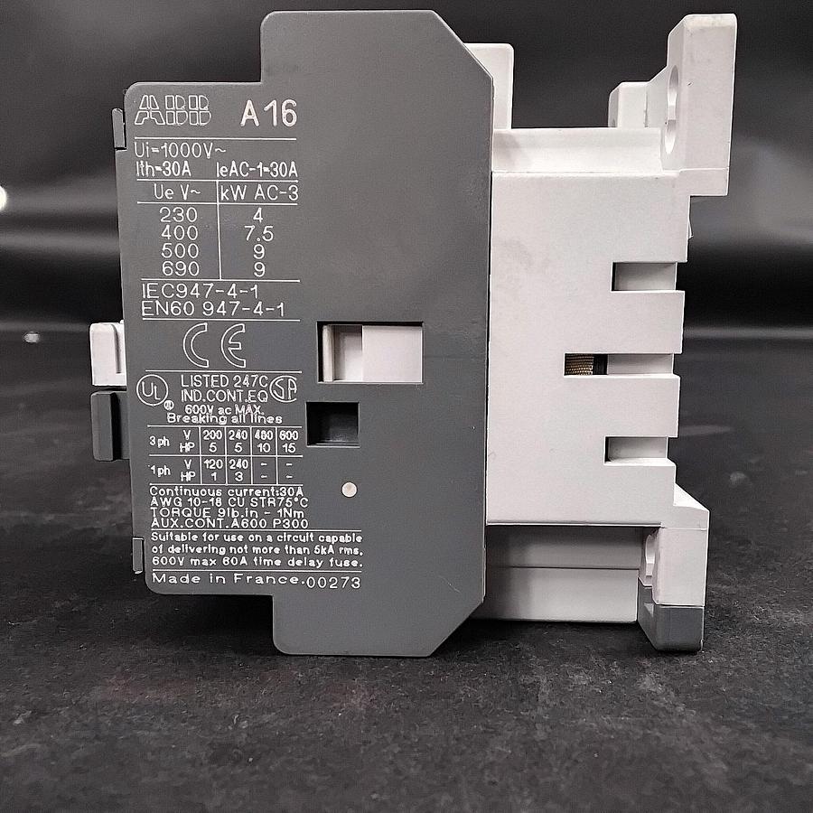 Used ABB CONTACTOR A SERIES  A16-30-10  110-12VAC 50/60Hz ($15 OBO)