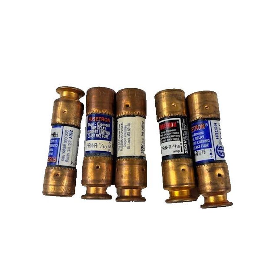 Used BUSSMANN FRN-R-1/10 FUSETRON FUSES - SET OF 5