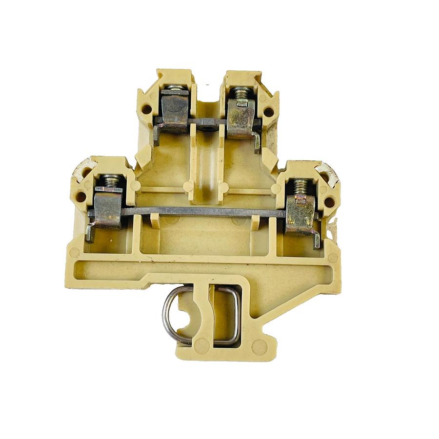 Used WEIDMULLER DK4 DOUBLE TIER DIN RAIL TERMINAL BLOCK 4MM2 300V 10A BEIGE