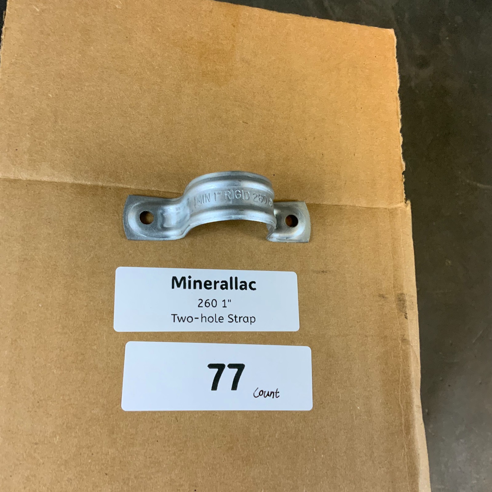 Used MINERALLAC 260 1” TWO-HOLE STRAP - BOX OF 77 ($18 OBO)
