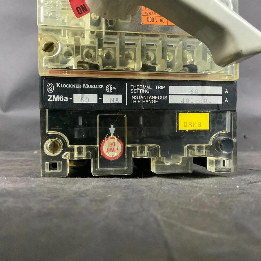 Used KLOCKNER MOELLER NZMH6-63/ZM6A-60-NA CIRCUIT BREAKER ($345 OBO)