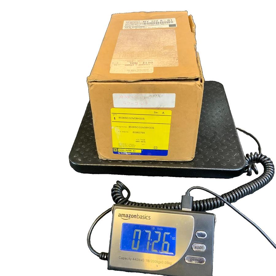 SQUARE D 8536SCG3V08H30S NEMA MOTOR STARTER SIZE 1 27A 10HP 208V COIL NEW