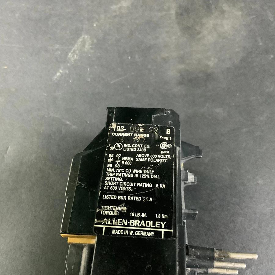 Used ALLEN BRADLEY 193-BSB 22 SERIES B RELAY ($20 OBO)