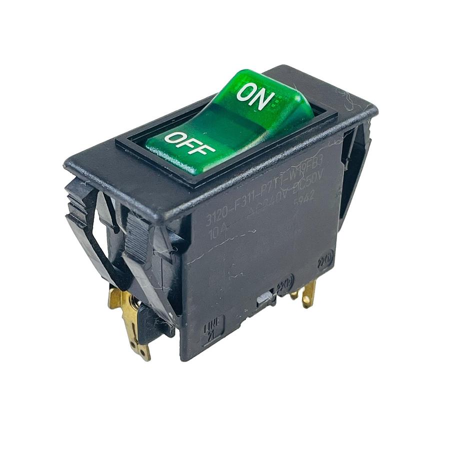 Used E-T-A 3120-F311-P7T1-W19FB3 THERMAL CIRCUIT BREAKER 10A 240VAC 50VDC GREEN