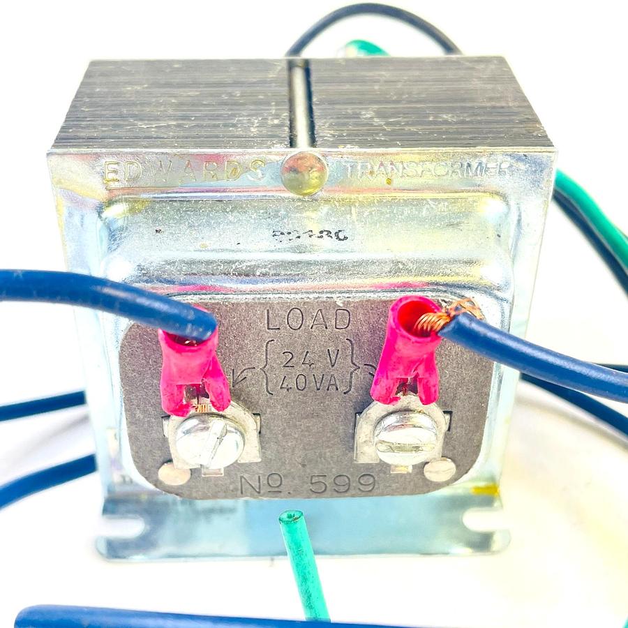 Used EDWARDS 599 TRANSFORMER 120V TO 24V AC 40VA CLASS 2 HVAC SIGNALING 50/60HZ