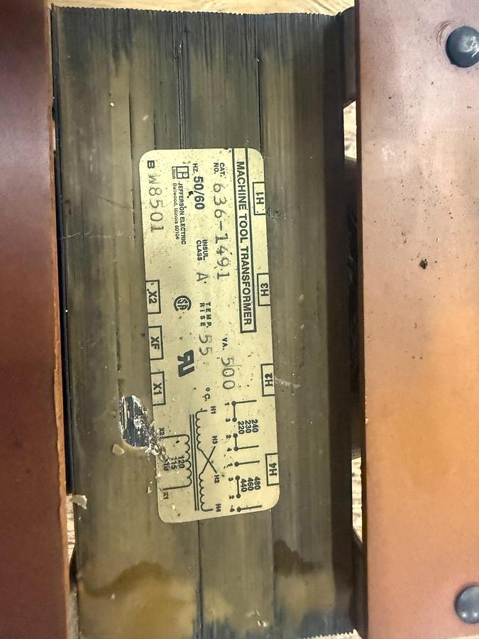 Used JEFFERSON ELECTRIC 636-1491 TRANSFORMER