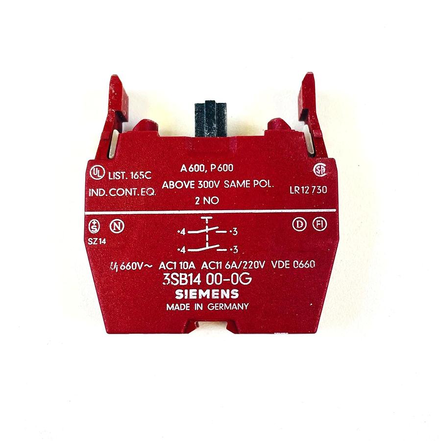 Used SIEMENS 3SB1400-0G 2NO CONTACT BLOCK INDUSTRIAL CONTROL SWITCH REPLACEMENT