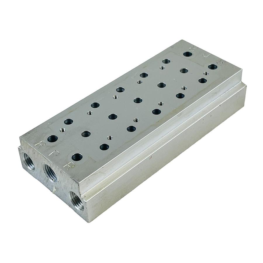 Used FESTO PAL-1/8-6 6 STATION ALUMINUM PNEUMATIC VALVE BAR MANIFOLD 1/8 PORTS