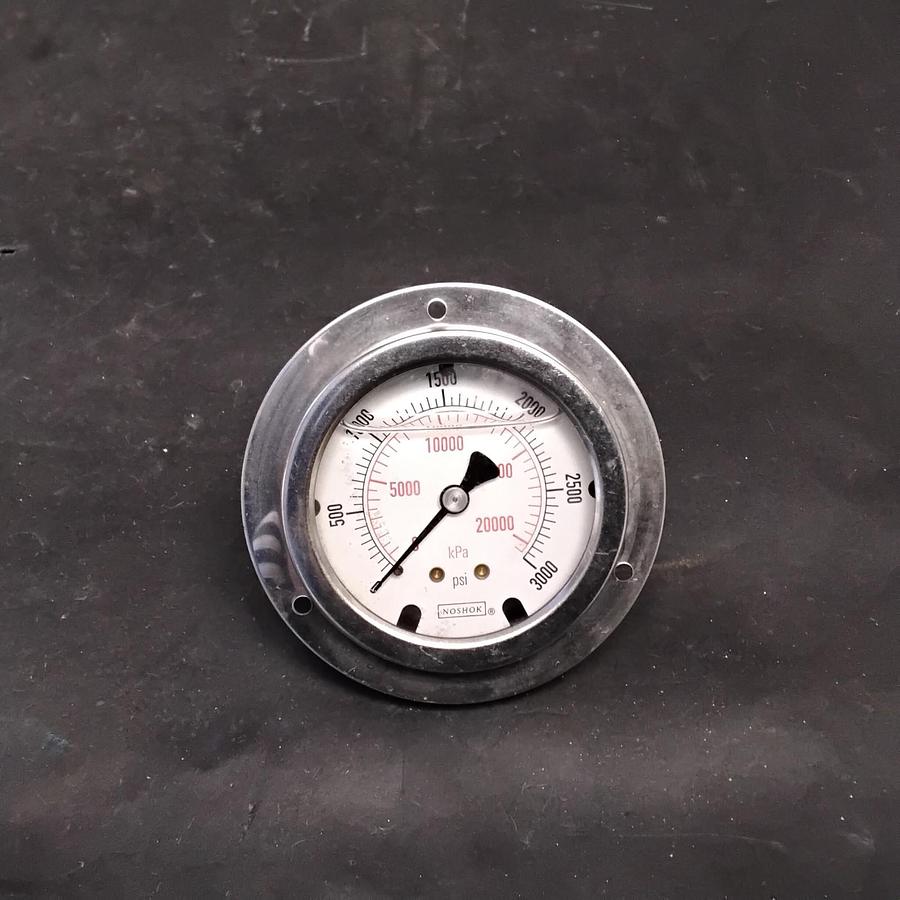 Used NOSHOK 25-110-3000 PSI LIQUID-FILLED PRESSURE GAUGE ($15 OBO)