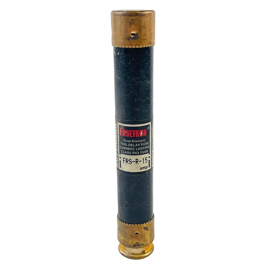 Used BUSSMANN FUSETRON FRS-R-15 15A 600V CLASS RK5 TIME DELAY FUSE (LOT OF 3)