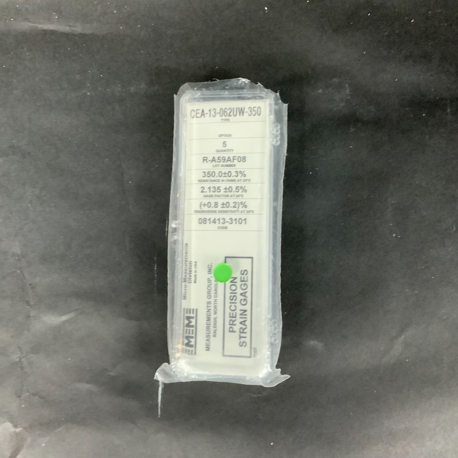 Used MICRO-MEASUREMENTS CEA-13-062UW-350 PRECISION STRAIN GAUGE - BOX OF 5 ($25 OBO)