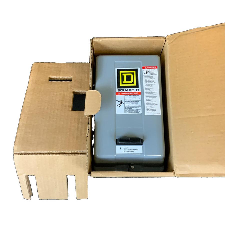 SQUARE D 8536SCG3V08H30S NEMA MOTOR STARTER SIZE 1 27A 10HP 208V COIL NEW