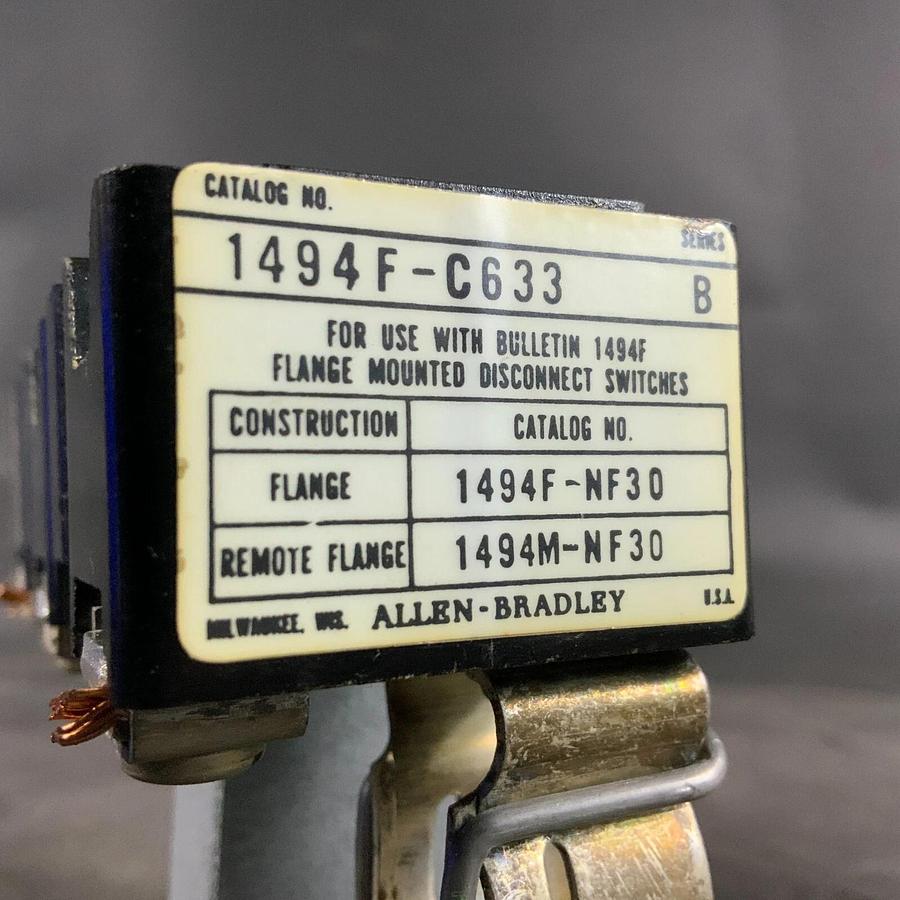 Used ALLEN BRADLEY 1494F-C633 FUSE BLOCK ADAPTOR PLATE ($15 OBO)