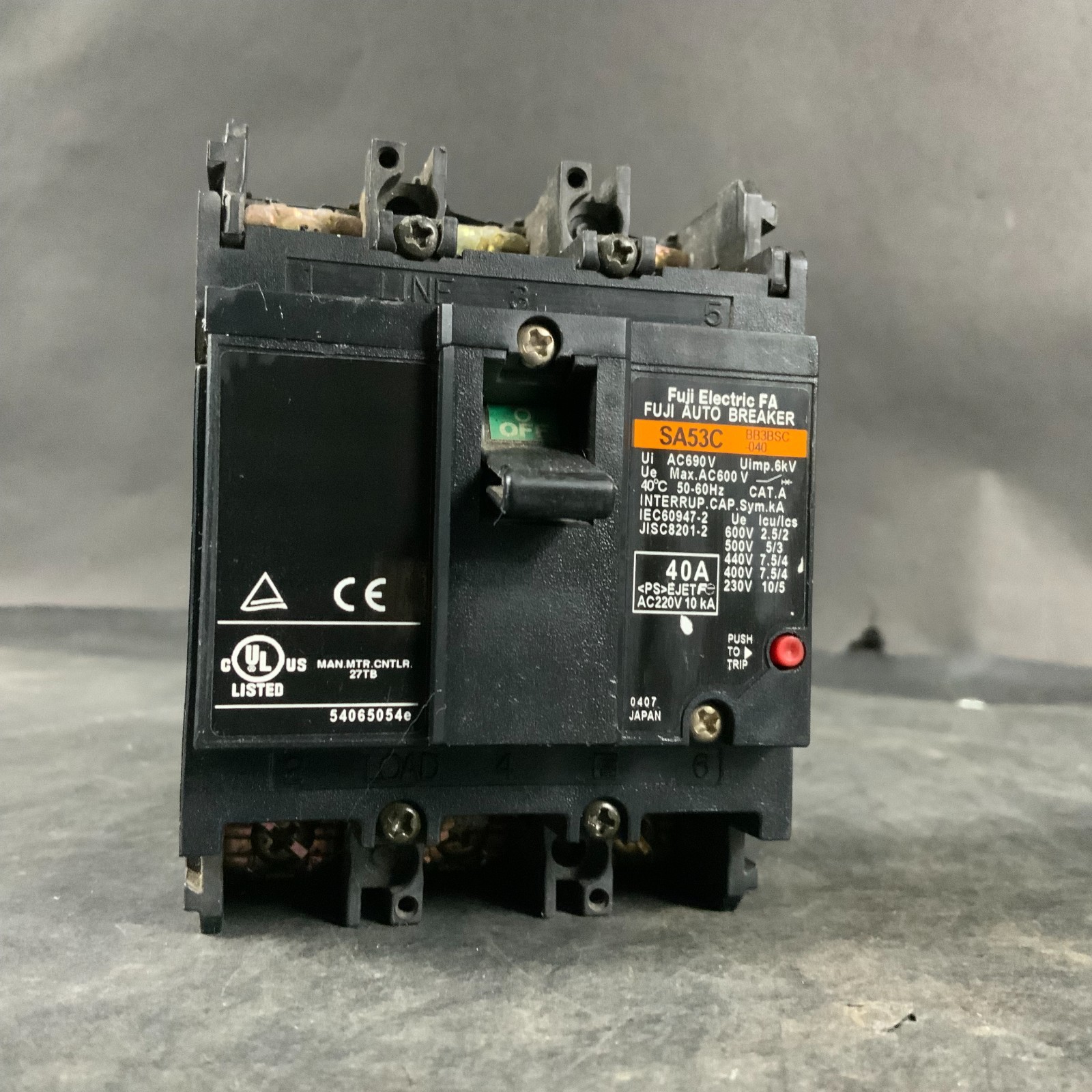 Used FUJI ELECTRIC SA53C BB3BSC-040 CIRCUIT BREAKER ($30 OBO)