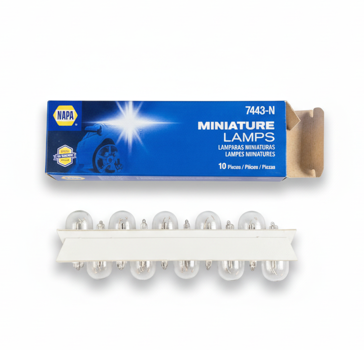 Used NAPA 7443-N MINIATURE LAMPS PACK OF 10
