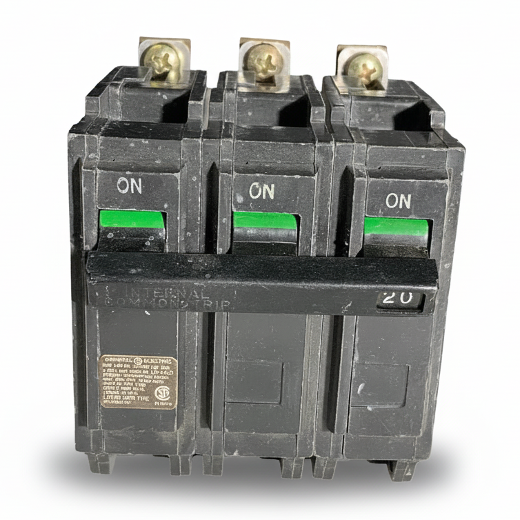 Refurbished GENERAL ELECTRIC LP-4433 THQB CIRCUIT BREAKER 3 POLE 240VAC HACR REFURBISHED