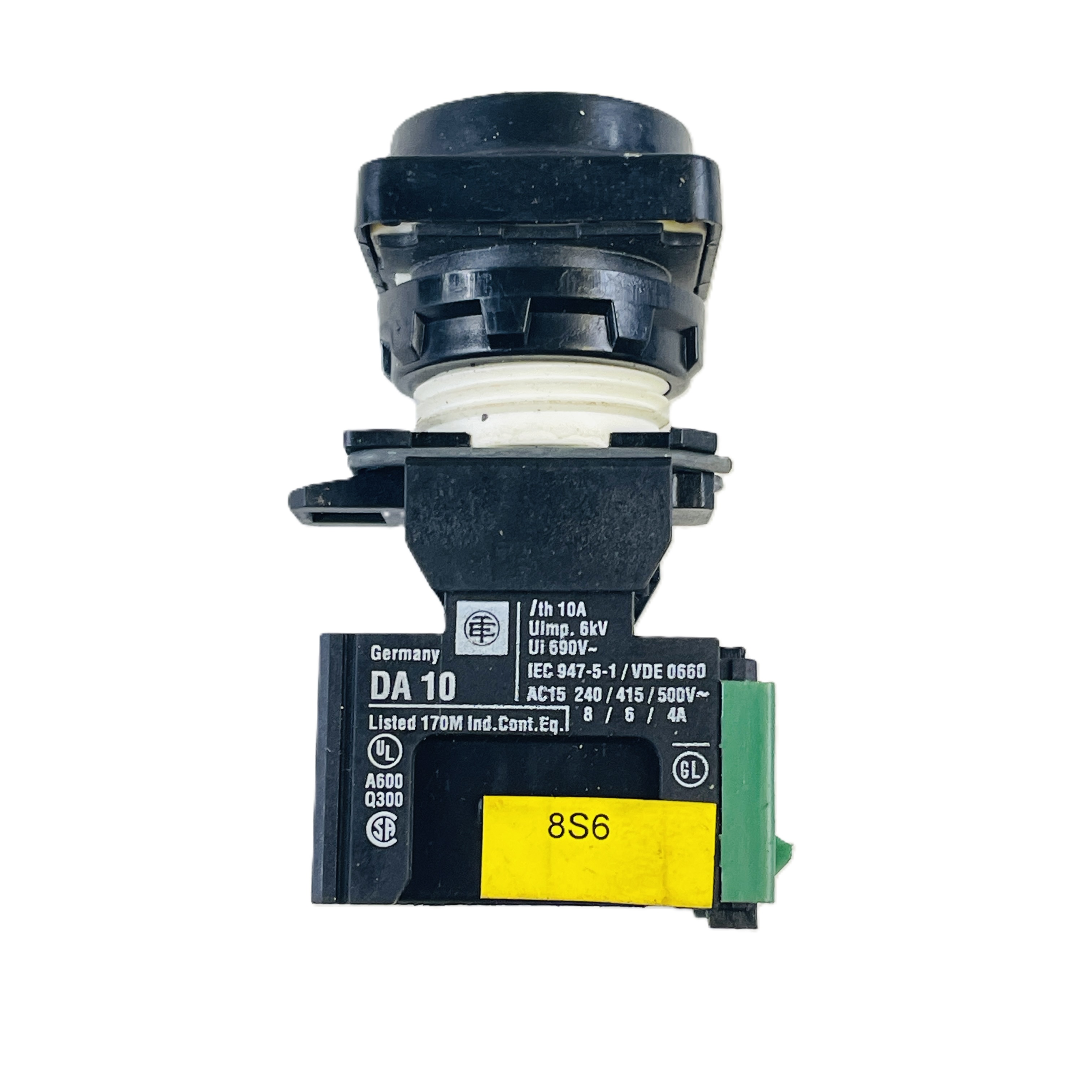 Refurbished TELEMECANIQUE SQUARE D DA10 WHITE FLUSH PUSHBUTTON SWITCH ASSEMBLY 22MM 10A