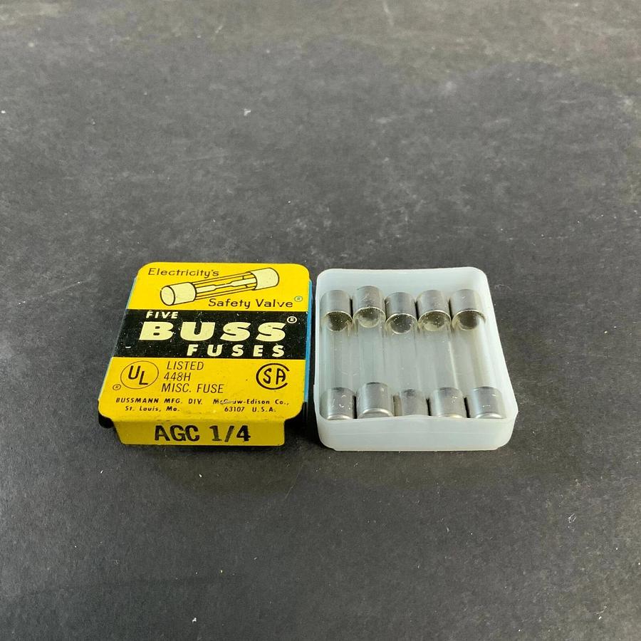 BUSSMANN AGC-1/4 FUSE - SET OF 5 ($6.50 OBO)